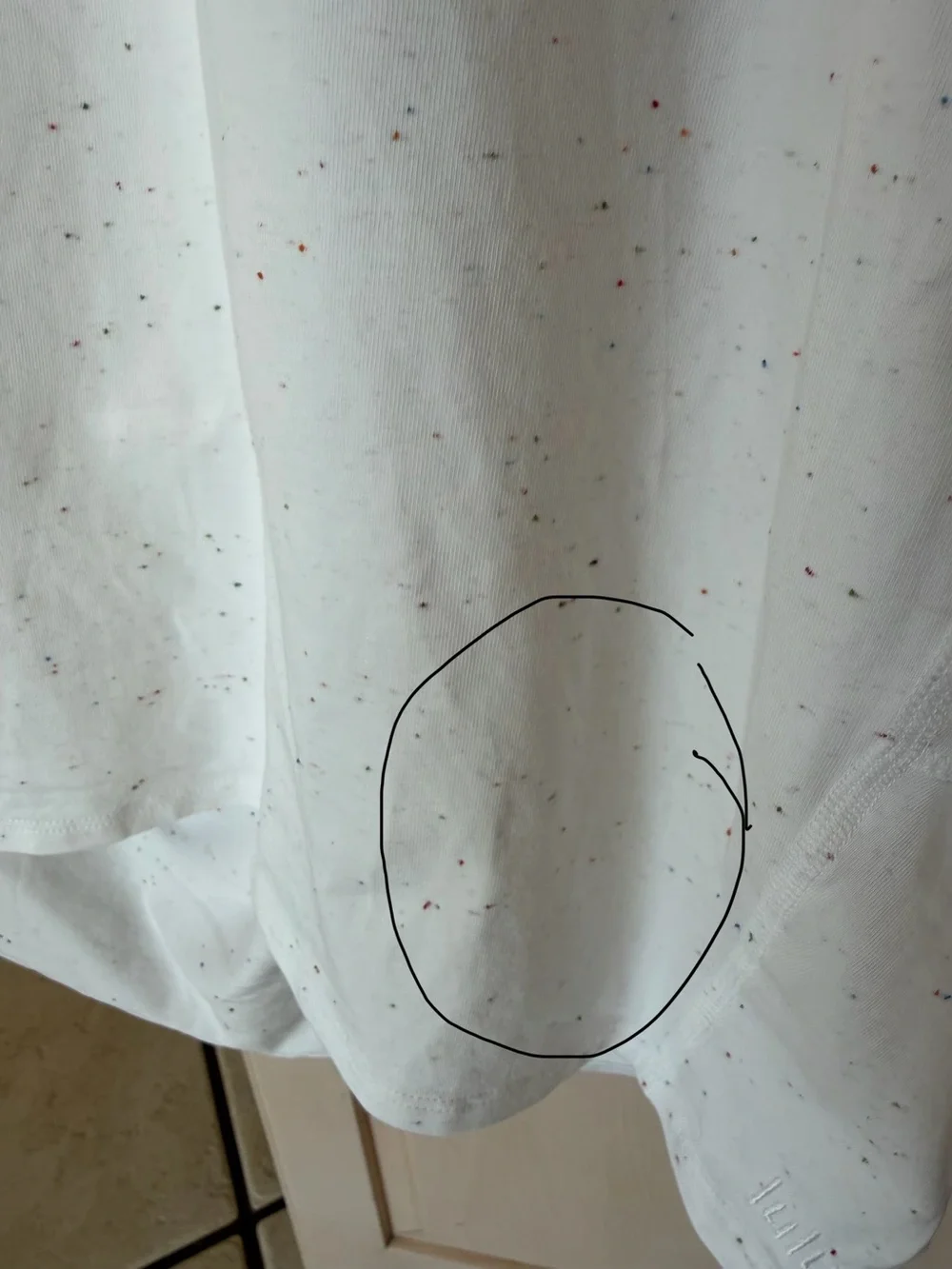 LuluLemon White Speckled Long Sleeve Tee sz 10